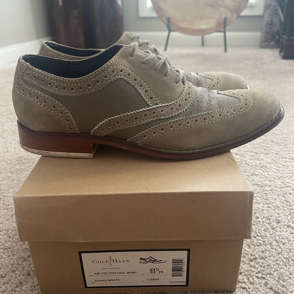 Cole Hann AIR COLTON CSUL WING. Khaki and white color main image 3